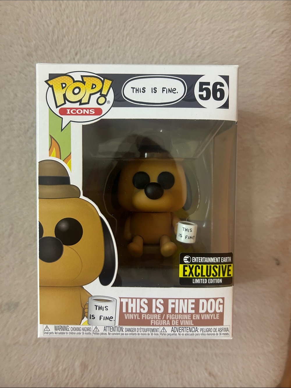 Funko This Is Fine Dog Vinyl Figure - Brown & Black